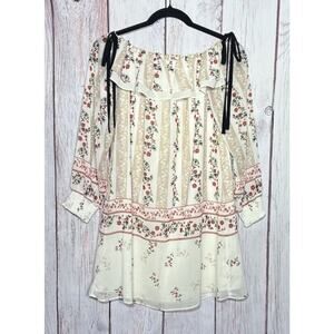 Endless Rose Women's Off The Shoulder Prairie Cottage Core Dress Floral Size XS